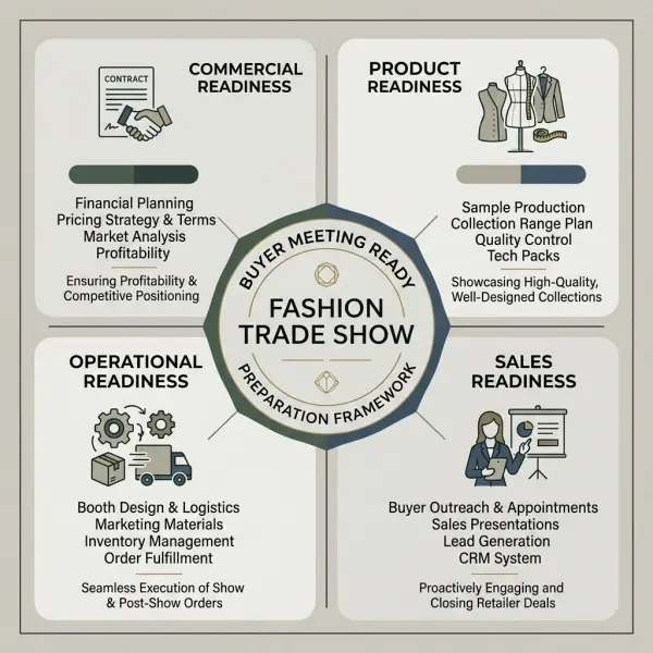 Four-part preparation framework for fashion brands attending wholesale trade shows