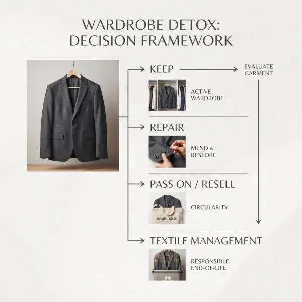 Konsumen menentukan pilihan akhir untuk pakaian setelah proses wardrobe detox Konsumen menentukan pilihan akhir untuk pakaian setelah proses wardrobe detox