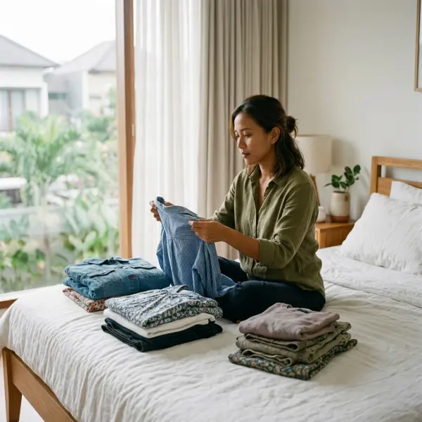 Konsumen melakukan wardrobe detox dengan memilah pakaian di dalam lemari
