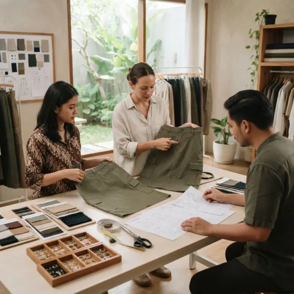 Tim apparel menghitung biaya dan kompleksitas produksi cargo skirt Tim apparel menghitung biaya dan kompleksitas produksi cargo skirt