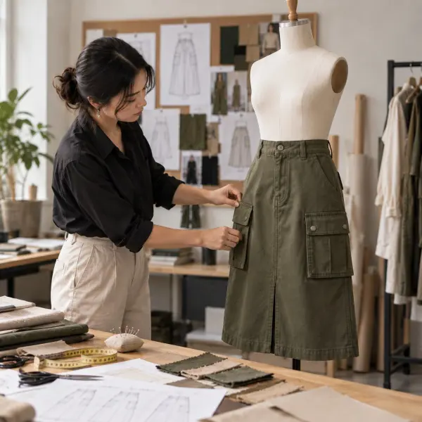 Pengembangan proporsi saku cargo skirt pada proses desain apparel Pengembangan proporsi saku cargo skirt pada proses desain apparel