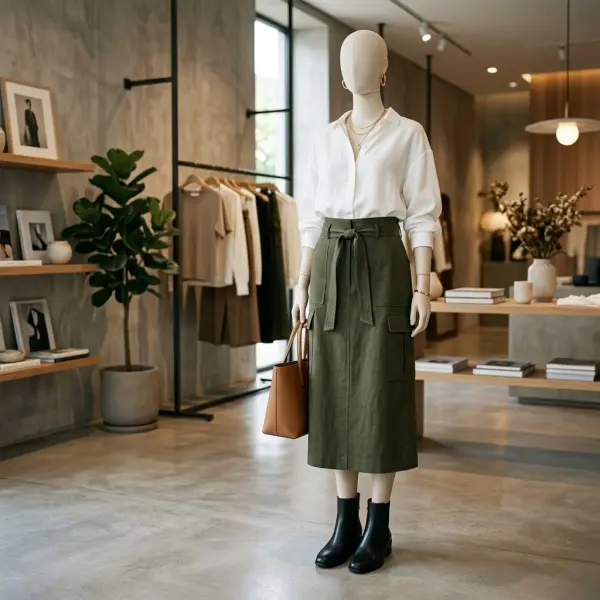Cargo skirt sebagai produk fashion statement dalam display retail modern Cargo skirt sebagai produk fashion statement dalam display retail modern