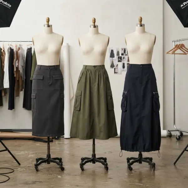 Pengujian beberapa siluet cargo skirt melalui fitting pada dress form Pengujian beberapa siluet cargo skirt melalui fitting pada dress form