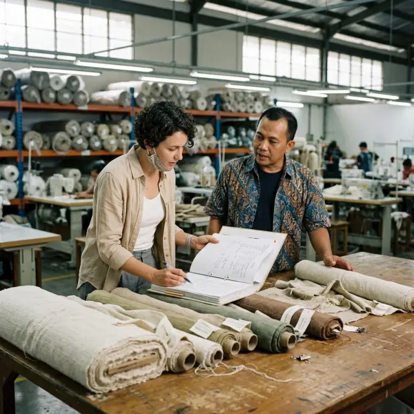Proses audit sertifikasi GOTS di fasilitas tekstil Proses audit sertifikasi GOTS di fasilitas tekstil