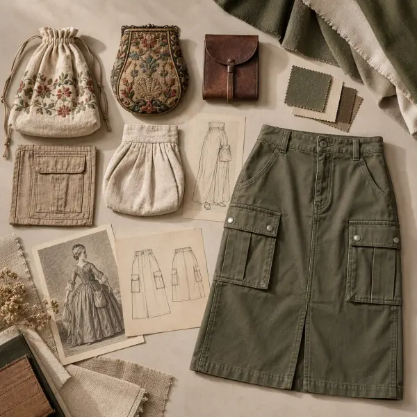 Detail pocket sebagai elemen fungsional dan estetika dalam sejarah fashion Detail pocket sebagai elemen fungsional dan estetika dalam sejarah fashion