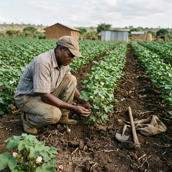 Petani kapas melakukan pengelolaan lahan dan tanaman dalam sistem Better Cotton Petani kapas melakukan pengelolaan lahan dan tanaman dalam sistem Better Cotton