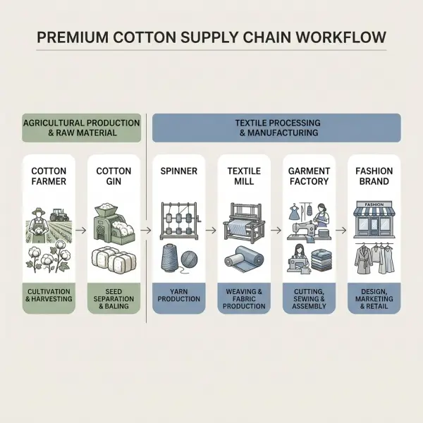 Rantai pasok kapas dari petani hingga pabrik tekstil dan brand fashion Rantai pasok kapas dari petani hingga pabrik tekstil dan brand fashion