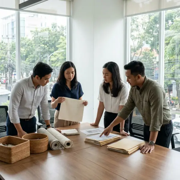 Tim sourcing fashion membahas bahan kapas dan dokumen rantai pasok