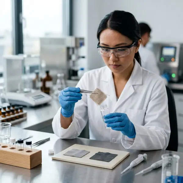 Pengujian laboratorium pada material tekstil untuk memeriksa kandungan bahan kimia yang dibatasi REACH