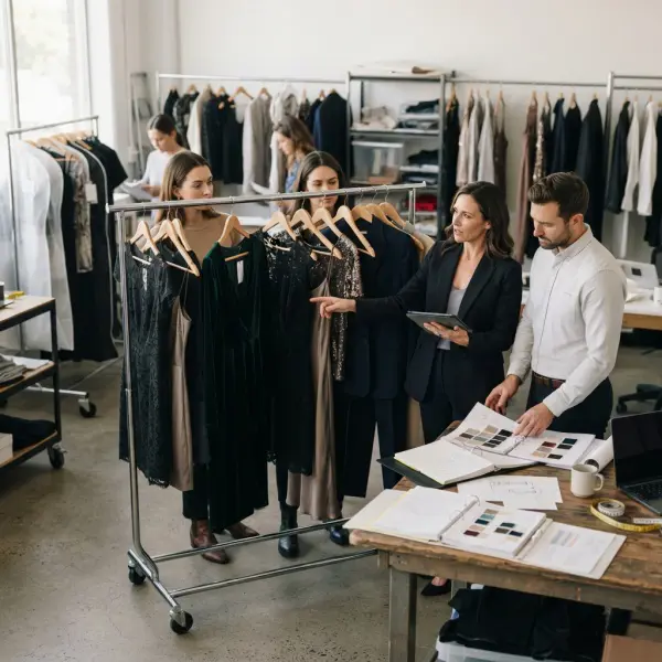 Fashion retail team planning an occasion dressing assortment