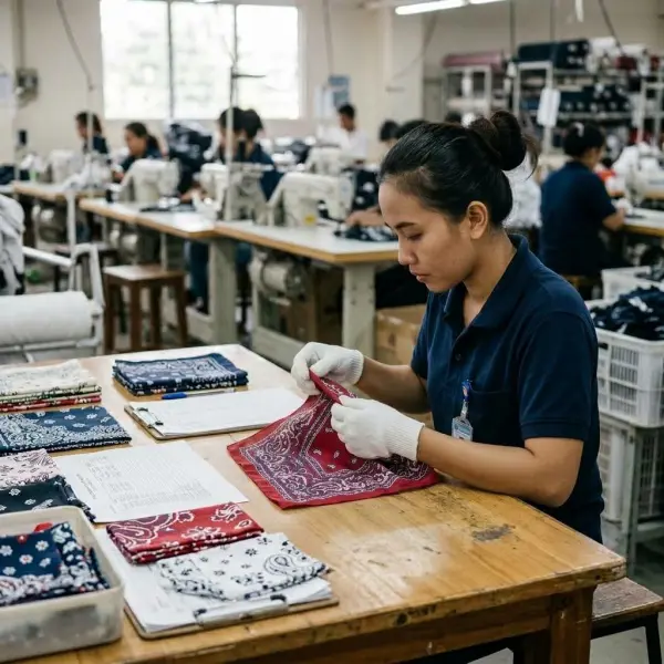 Quality control bandana pada proses produksi tekstil