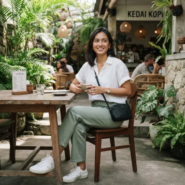 Clean outfit kasual untuk cuaca panas dan lembap di Indonesia