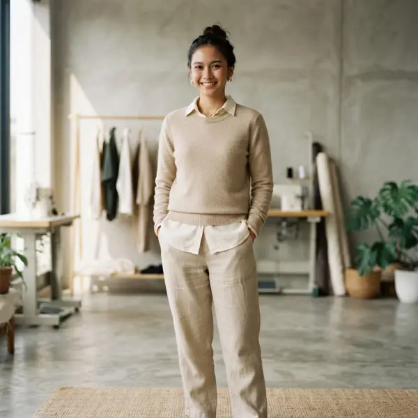 Tekstur kain sebagai elemen personal pada clean outfit kasual Tekstur kain sebagai elemen personal pada clean outfit kasual