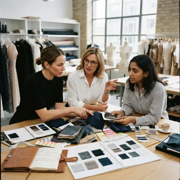 Tim product development fashion mengevaluasi material dan proses finishing untuk produksi yang lebih terkendali Tim product development fashion mengevaluasi material dan proses finishing untuk produksi yang lebih terkendali