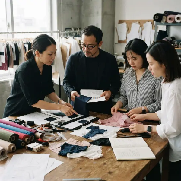 Tim fashion mengidentifikasi material dan komponen underwear untuk pengelolaan akhir masa pakai Tim fashion mengidentifikasi material dan komponen underwear untuk pengelolaan akhir masa pakai