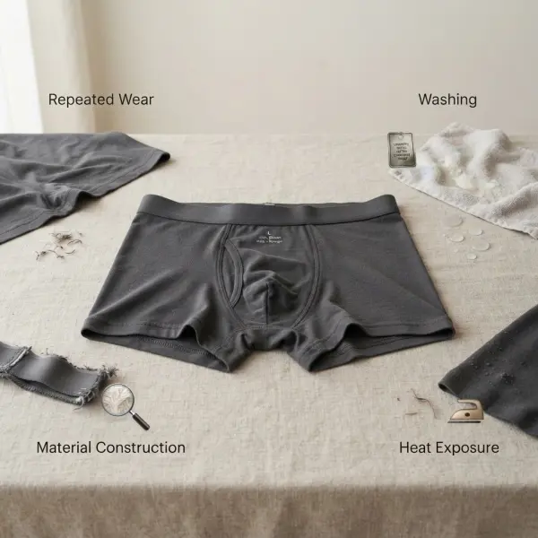 Faktor yang memengaruhi keausan underwear seperti pencucian elastisitas dan kualitas material