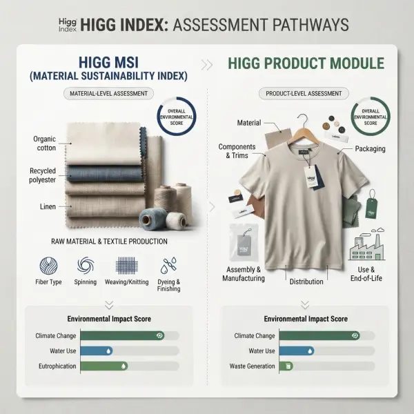 Perbandingan Higg MSI dan Higg Product Module untuk analisis produk fashion