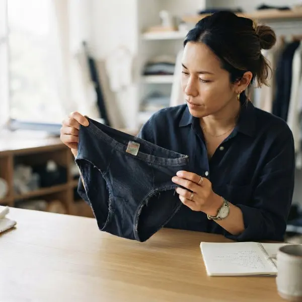 Pemeriksaan kondisi underwear lama berdasarkan elastisitas kain dan jahitan Pemeriksaan kondisi underwear lama berdasarkan elastisitas kain dan jahitan