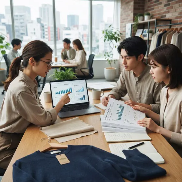 Tim sustainability meninjau perubahan hasil Higg Index antarperiode untuk produk fashion