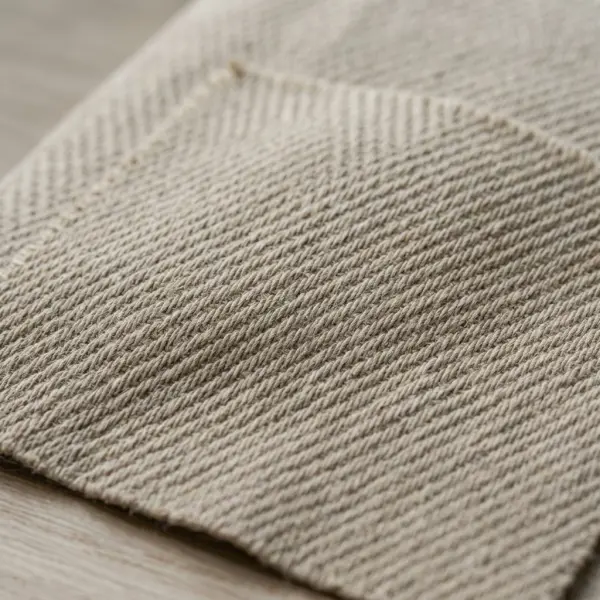 Close-up of twill fabric showing characteristic diagonal weave lines