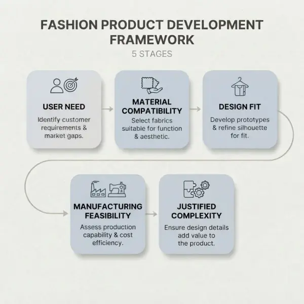 Five-step decision framework for evaluating functional garment details