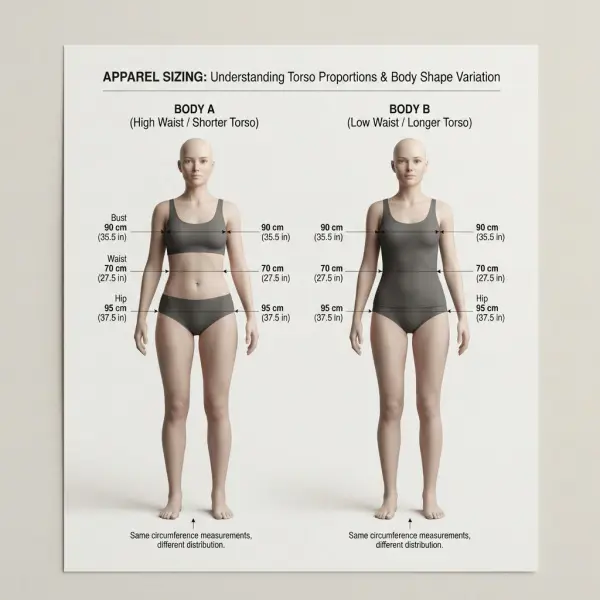 Comparison of body measurements and three-dimensional body shape for apparel sizing
