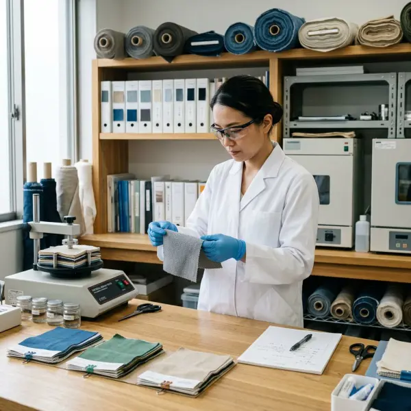 Berbagai metode pengujian tekstil dilakukan di laboratorium quality control Berbagai metode pengujian tekstil dilakukan di laboratorium quality control