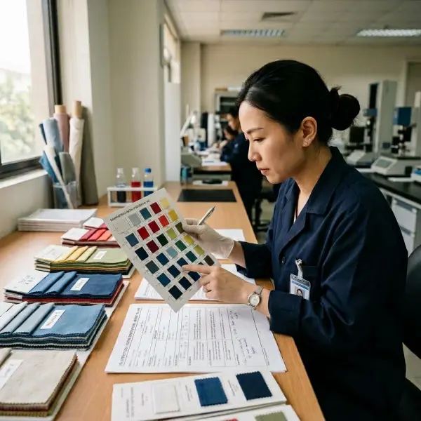 Tim quality control memilih metode pengujian colorfastness berdasarkan karakteristik kain