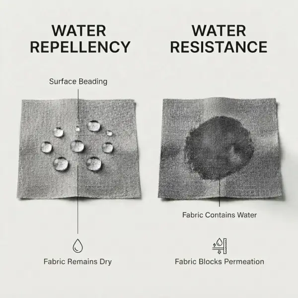 Comparison of water repellency and water penetration resistance in garment fabrics Comparison of water repellency and water penetration resistance in garment fabrics