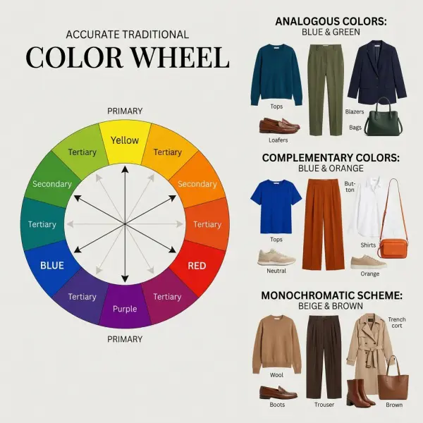 Panduan menggunakan lingkaran warna untuk memilih kombinasi outfit fashion Panduan menggunakan lingkaran warna untuk memilih kombinasi outfit fashion