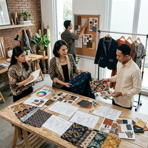 Tim desain fashion memilih konsep batik kontemporer berdasarkan target konsumen, kategori produk, dan karakter desain