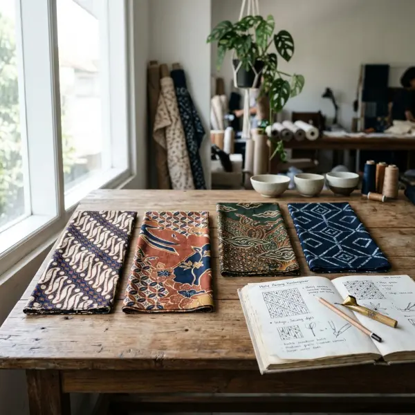 Kain batik kontemporer dengan perpaduan unsur tradisional dan eksplorasi desain tekstil modern