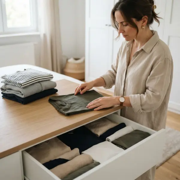 Cara melipat baju secara rapi dan efisien untuk menghemat ruang penyimpanan Cara melipat baju secara rapi dan efisien untuk menghemat ruang penyimpanan
