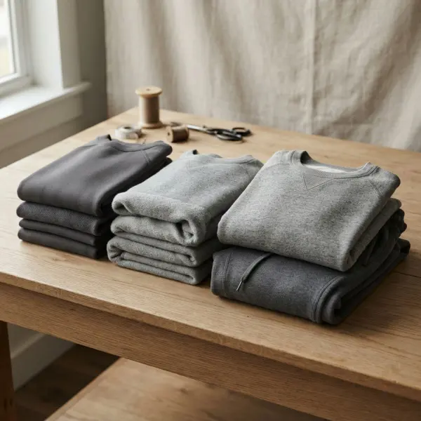 Fleece and French terry fabrics used for casual sweatshirts and joggers