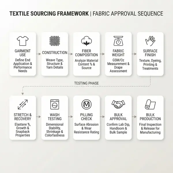 Fabric sourcing framework for fleece and terry casual apparel