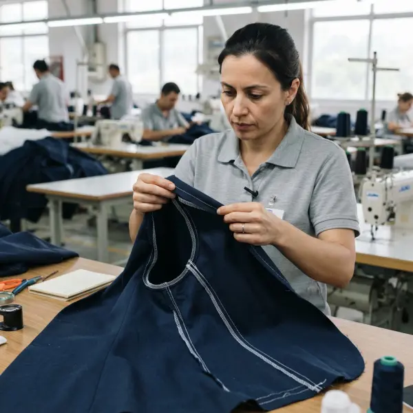 Pemeriksaan sampel garment menggunakan sistem AQL untuk mengevaluasi kualitas produksi