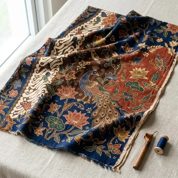 Kain Batik Tujuh Rupa dengan motif flora dan fauna khas Pekalongan Kain Batik Tujuh Rupa dengan motif flora dan fauna khas Pekalongan