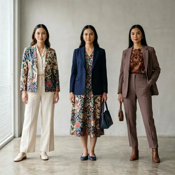 Padu padan Batik Tujuh Rupa dengan pakaian warna solid untuk busana modern