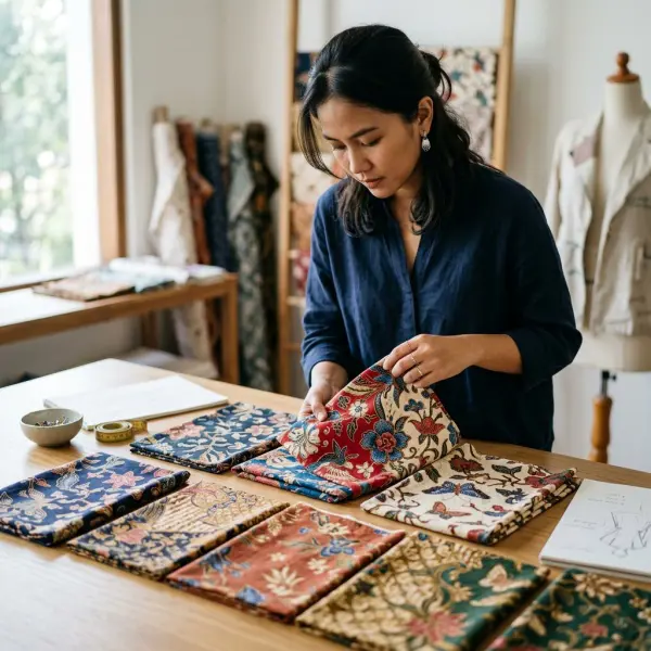 Memilih kain Batik Tujuh Rupa berdasarkan motif warna dan karakter material