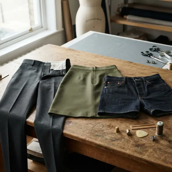 Waistband construction details on pants, skirts, and shorts