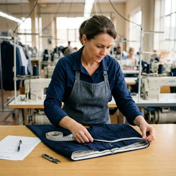 Garment quality control inspection of trouser waistband construction