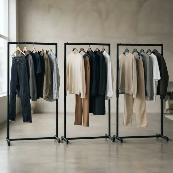 Perpaduan pakaian sederhana, fungsional, dan serbaguna yang mencerminkan perubahan perilaku konsumsi fashion Perpaduan pakaian sederhana, fungsional, dan serbaguna yang mencerminkan perubahan perilaku konsumsi fashion
