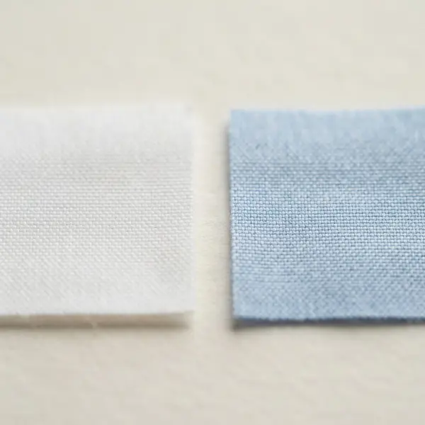 Close-up view of smooth cotton poplin fabric showing its fine plain-weave structure