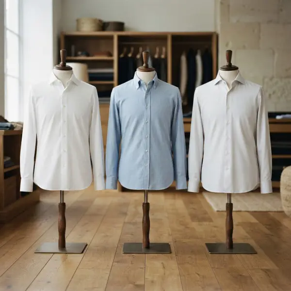 Professional shirts showing how different shirting fabrics change texture formality and appearance Professional shirts showing how different shirting fabrics change texture formality and appearance