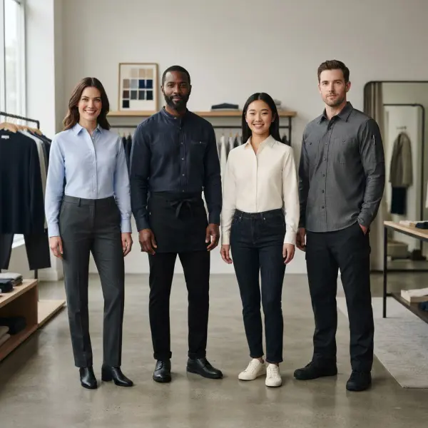 Professional shirting fabrics used across office hospitality retail and service uniforms Professional shirting fabrics used across office hospitality retail and service uniforms