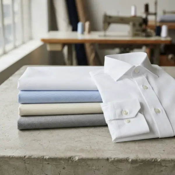 Selection of poplin Oxford twill and other shirting fabrics for everyday and professional apparel Selection of poplin Oxford twill and other shirting fabrics for everyday and professional apparel