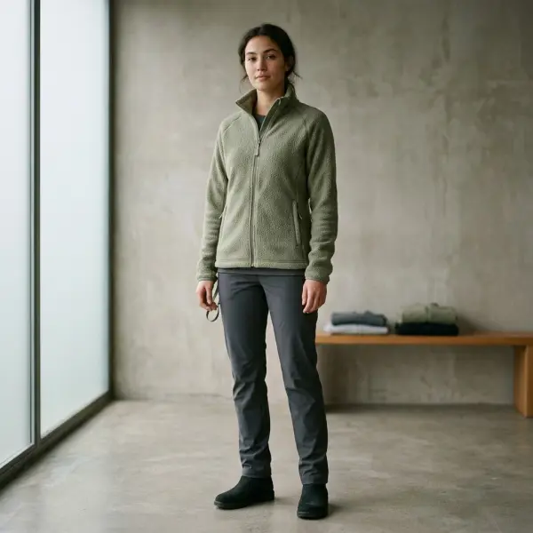 Jaket ringan berbahan polar untuk pakaian hangat