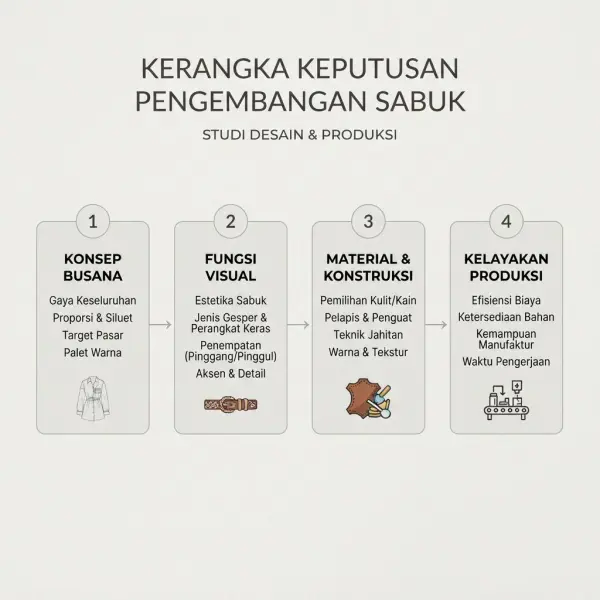 Kerangka pertimbangan desain belt untuk pengembangan produk fashion