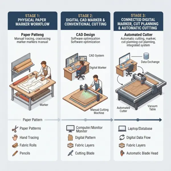 Apparel manufacturer transitioning from manual marker making to digital CAD workflow