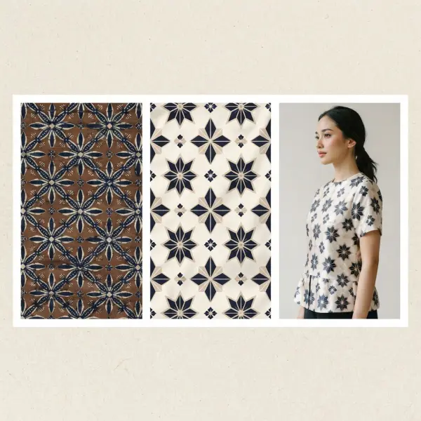 Perkembangan motif batik ceplok dari pola geometris tradisional ke desain fashion kontemporer